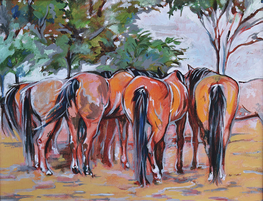 Horse Painting - The In Crowd by Idie Karr Horse Painting - The In Crowd by Idie Karr