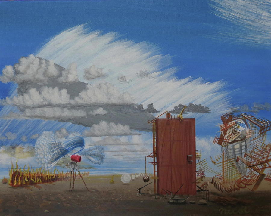 Elephant Painting - The Incessantly Hallucinagenic Construction Site by Michael Steven Nicolaou