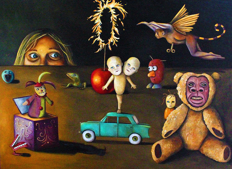 Toy Painting - The Incredible Creepy Toy Collection by Leah Saulnier The Painting Maniac