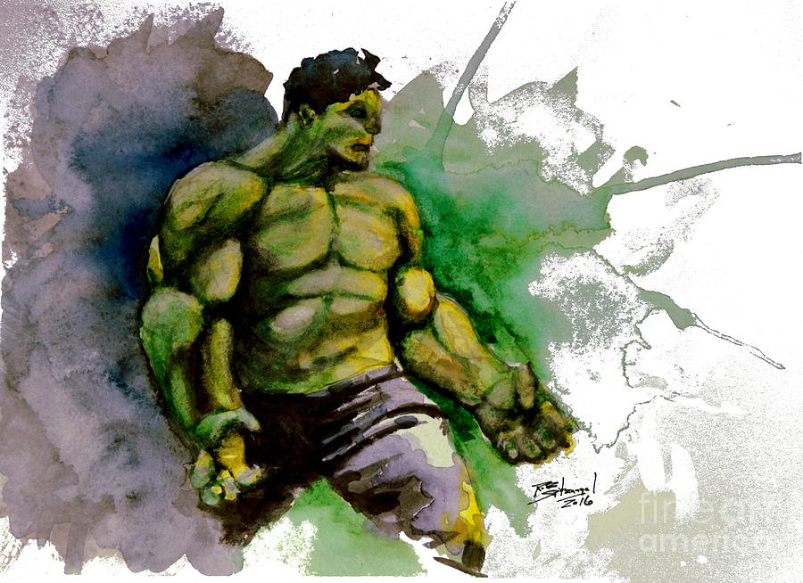 Avengers Painting - The Incredible Hulk by Rob Spitz