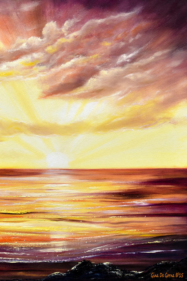 The Incredible Journey - Vertical Sunset Painting by Gina De Gorna