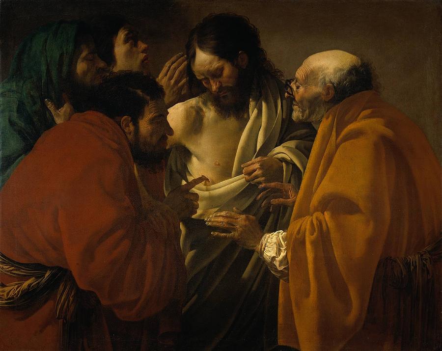 The incredulity of St. Thomas Painting by Hendrick ter Brugghen - Fine ...