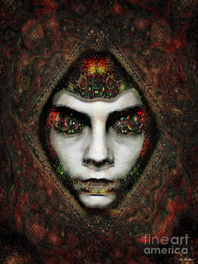 Portraits Mixed Media - Incubation of Consciousness by ML Walker Portraits Mixed Media - Incubation of Consciousness by ML Walker