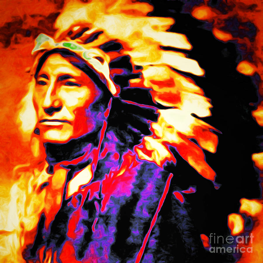 Native American Photograph - The Indian Chief 20151227 square by Wingsdomain Art and Photography
