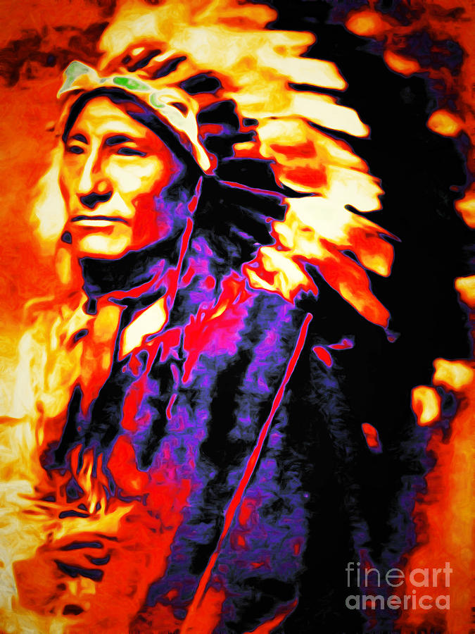 Native American Photograph - The Indian Chief 20151227 by Wingsdomain Art and Photography