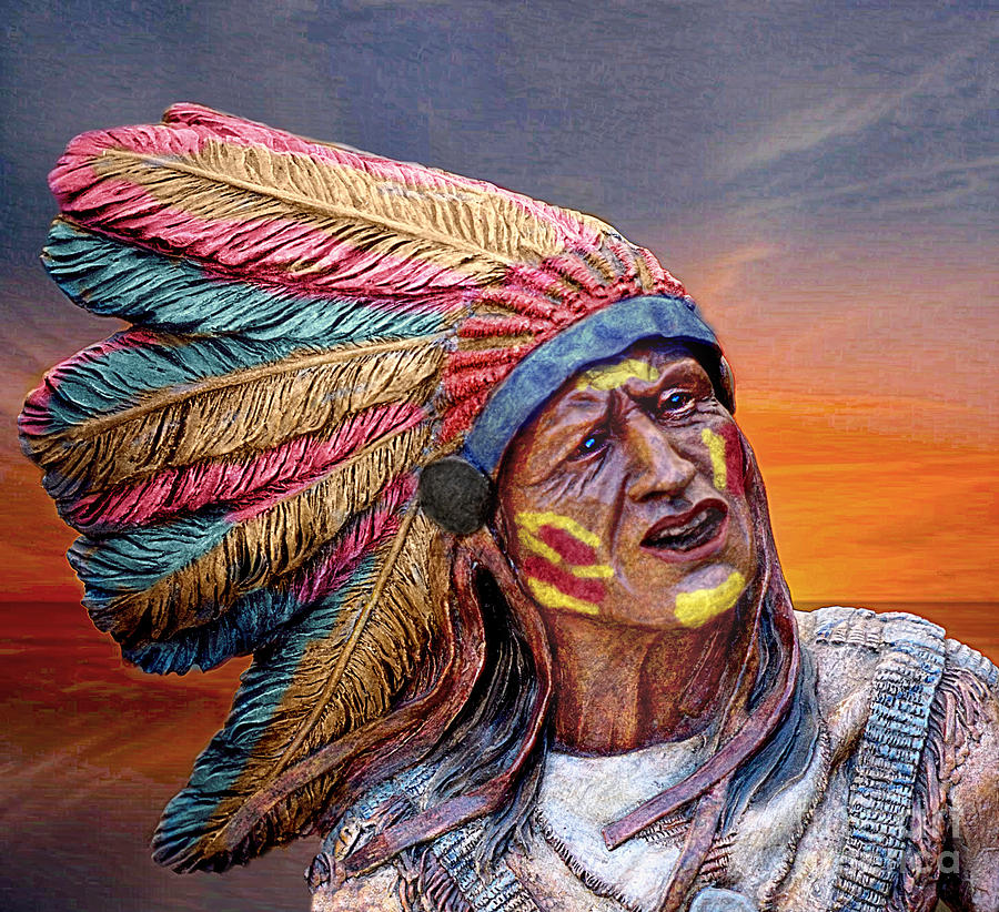 The Indian Chief Mixed Media by Ian Gledhill