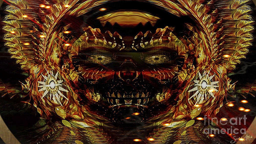 The Indian Chief Othagwenda Of Ghost Skulls Digital Art