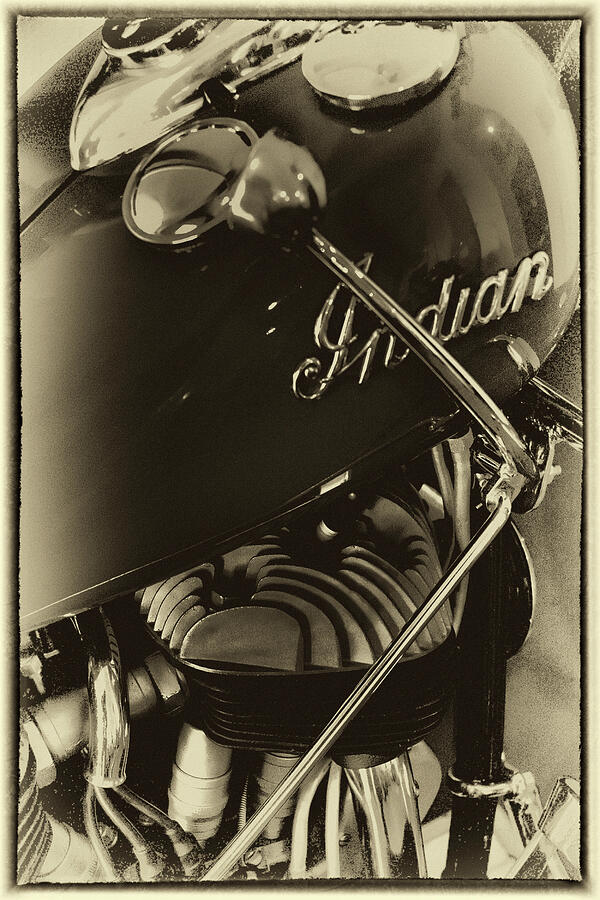 Vintage Photograph - The Indian Motorcycle - Vintage by David Patterson
