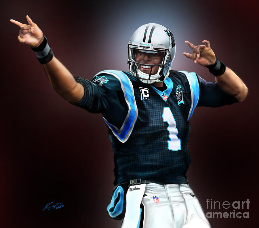 The Inevitable Cam Newton1 Painting by Reggie Duffie The Inevitable Cam Newton1 Painting by Reggie Duffie