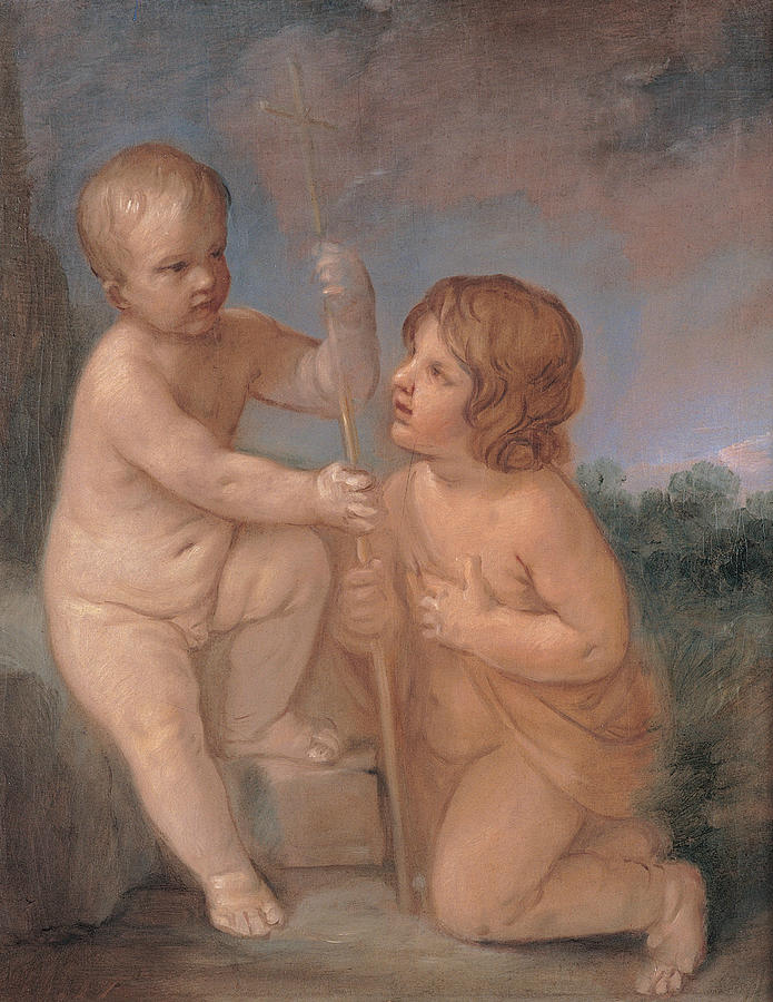 The Infant Jesus and St. John Painting by Guido Reni