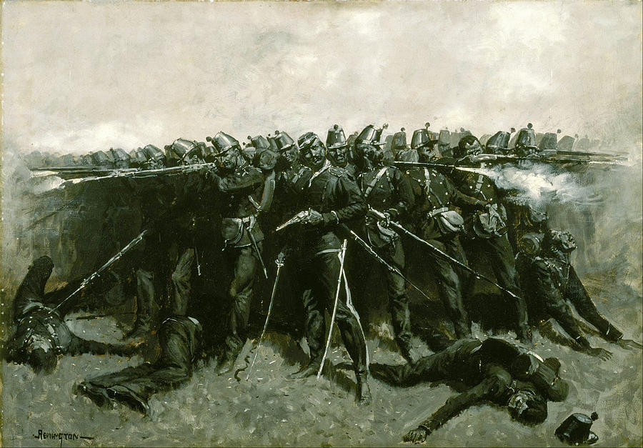 Infantry Painting - The Infantry Square by Frederic Sackrider Remington