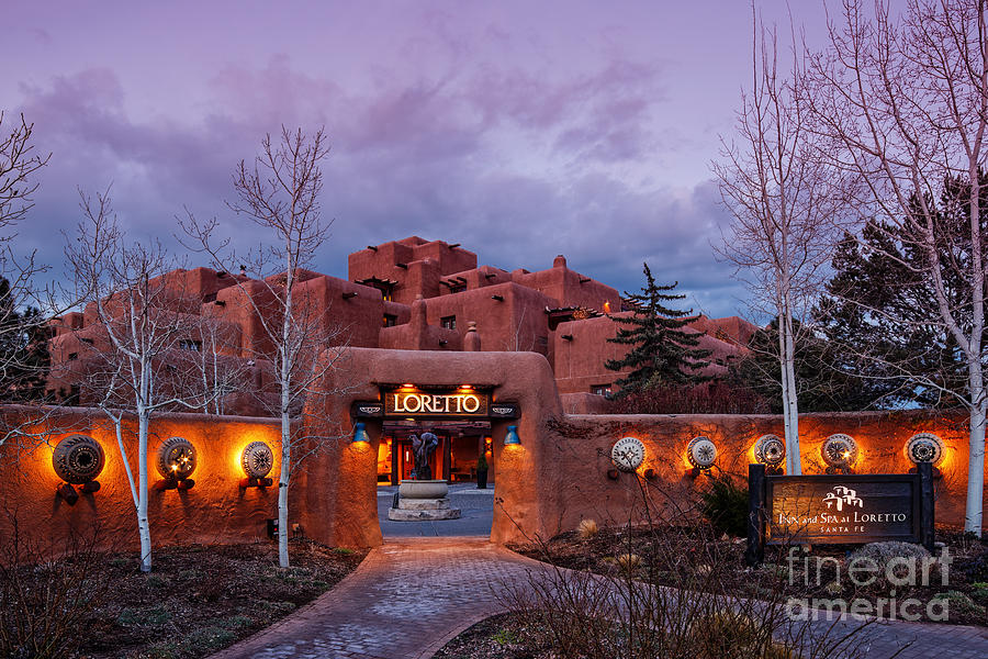 Mountain Photograph - The Inn at Loretto at Twilight - Santa Fe New Mexico by Silvio Ligutti