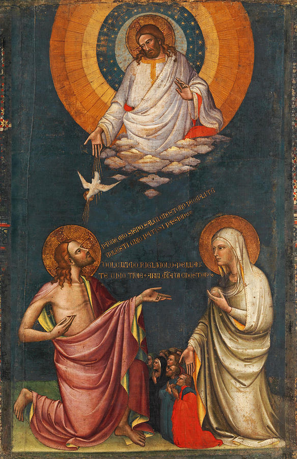 The Intercession Of Christ And The Virgin Painting By Attributed To