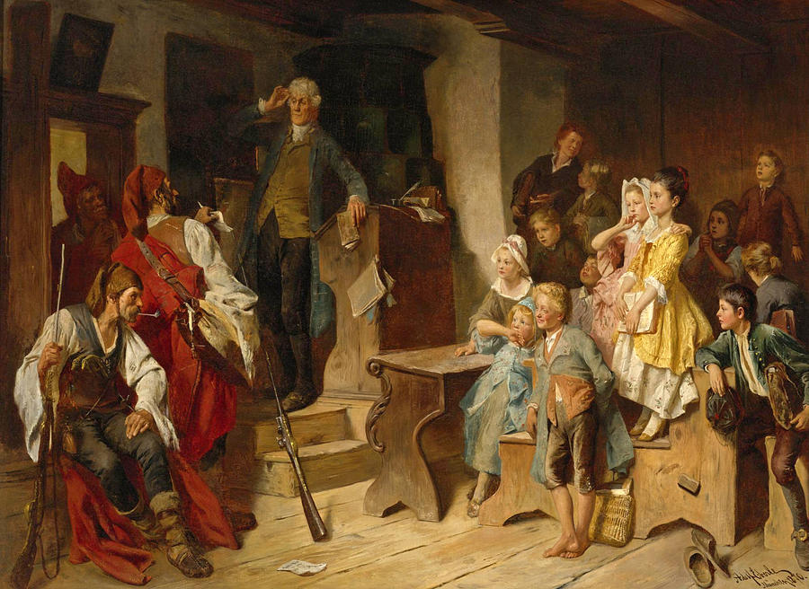 The Interrupted Lesson Painting by Adolf Eberle