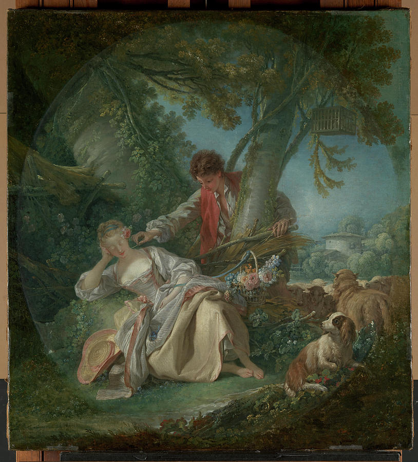 Francois Boucher Painting - The Interrupted Sleep, by Celestial Images