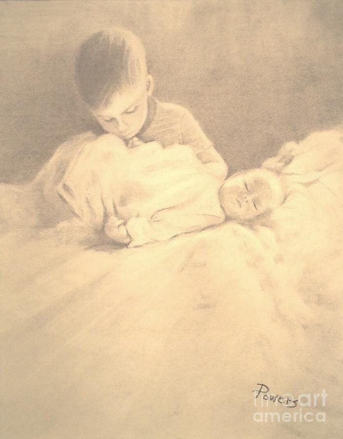 Charcoal Drawing - The Introduction by Mary Lynne Powers