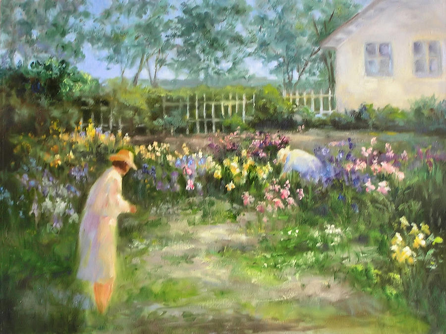 The Iris Garden Painting by Barbara Couse Wilson