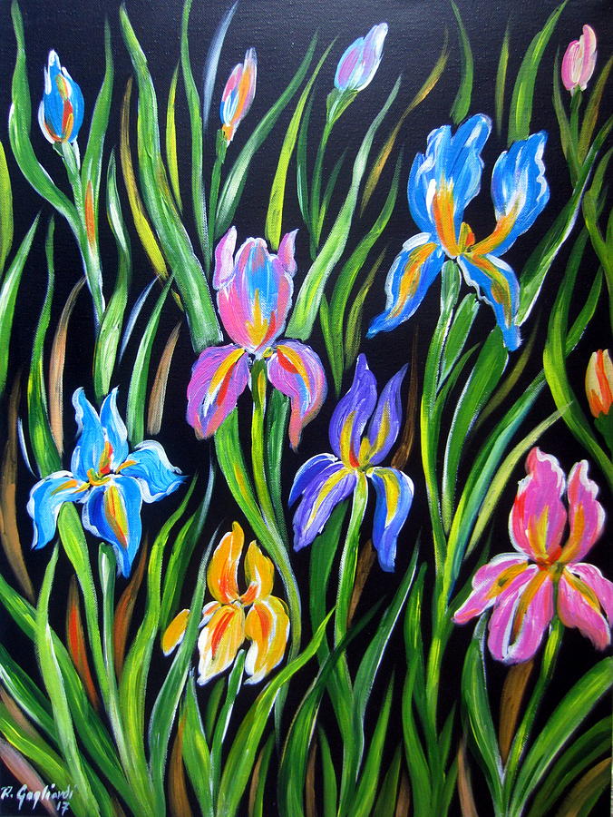 The Irises Painting by Roberto Gagliardi