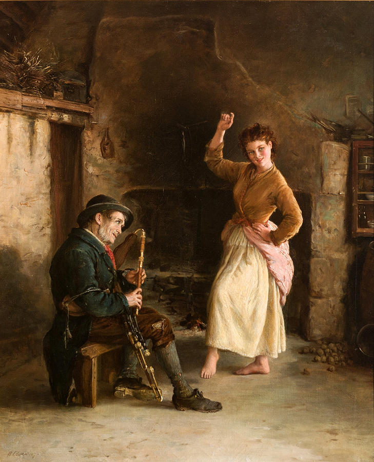 The Irish Piper Painting by William Oliver