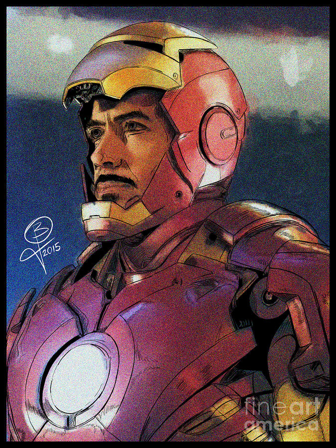 Iron Man Digital Art - The Iron Avenger by Joseph Burke Iron Man Digital Art - The Iron Avenger by Joseph Burke