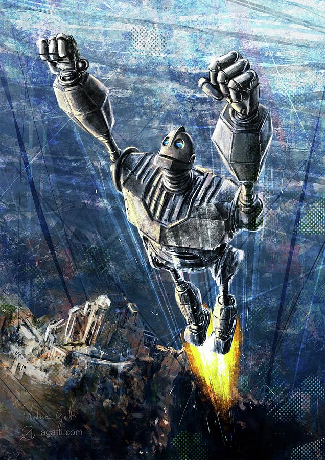 Science Fiction Digital Art - The Iron Giant by Andrea Gatti