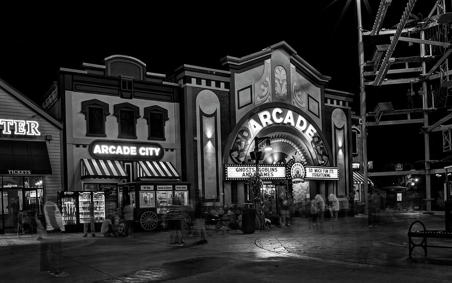 Fall Photograph - The Island Arcade In Black And White by Greg and Chrystal Mimbs