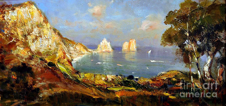 The Island of Capri and the Faraglioni by Rosario Piazza The Island of Capri and the Faraglioni by Rosario Piazza