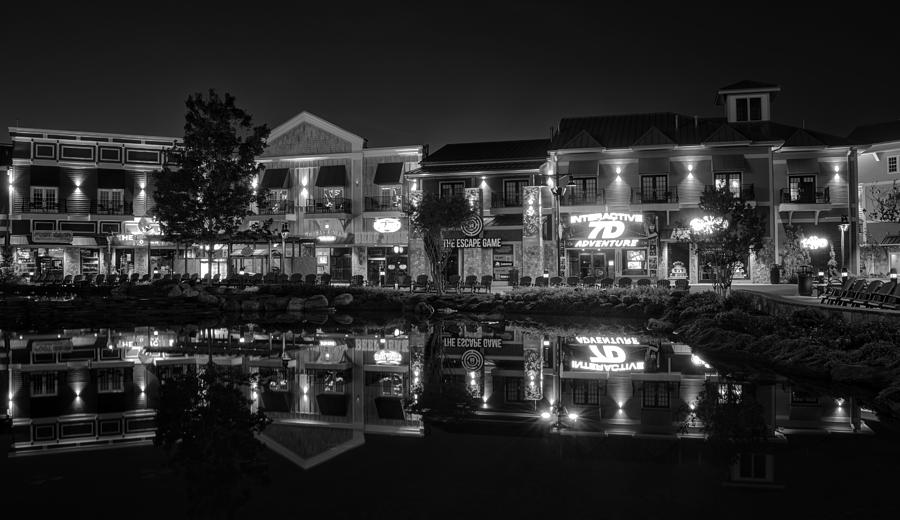 The Island Shops in Black and White Photograph by Greg and Chrystal Mimbs