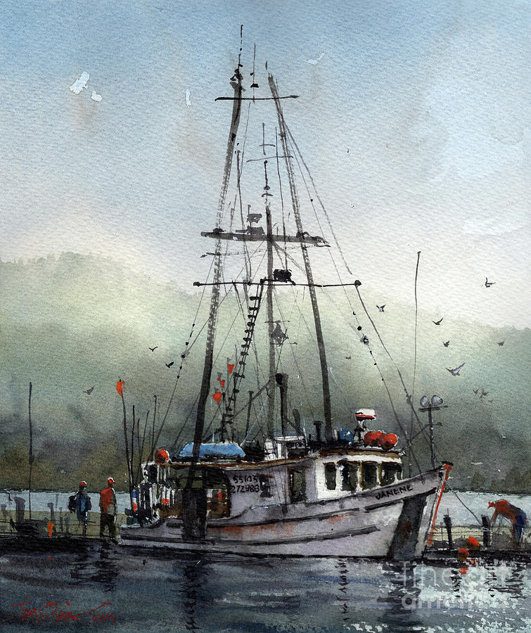 The Janene in Auke Bay Painting by Tim Oliver