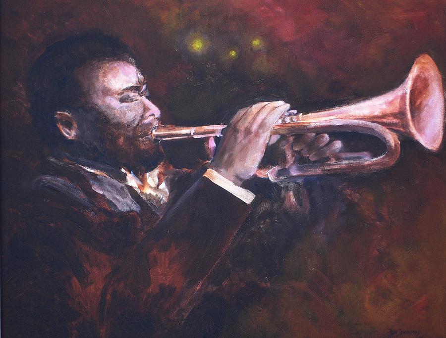Jazz Painting - The Jazz Player by Jun Jamosmos