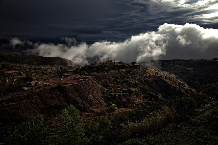 The Jerome State Park with low lying clouds after storm Photograph by Ron Chilston