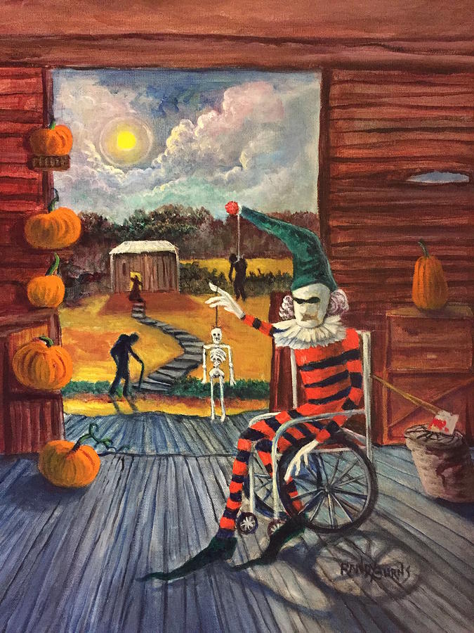 The Jester Waits Painting by Rand Burns