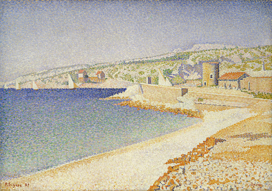 Paul Signac Painting - The Jetty at Cassis, Opus 198 by Paul Signac