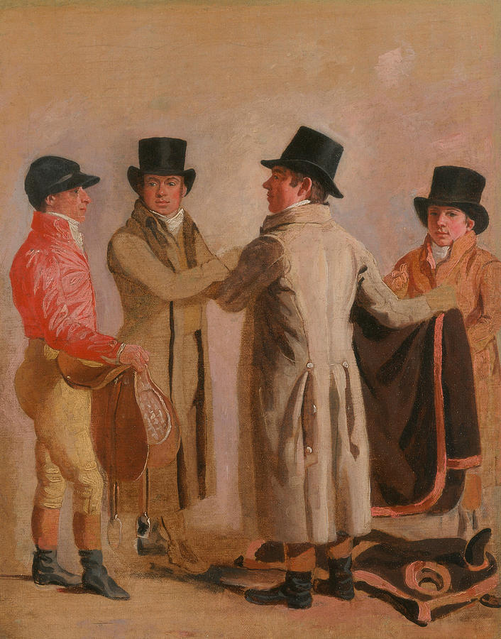 The Jockey Frank Buckle, the Owner-Breeder John Wastell, his Trainer Robert Robson, and a Stable-lad Painting by Benjamin Marshall