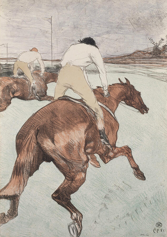 The Jockey, from 1899 Drawing by Henri de Toulouse-Lautrec