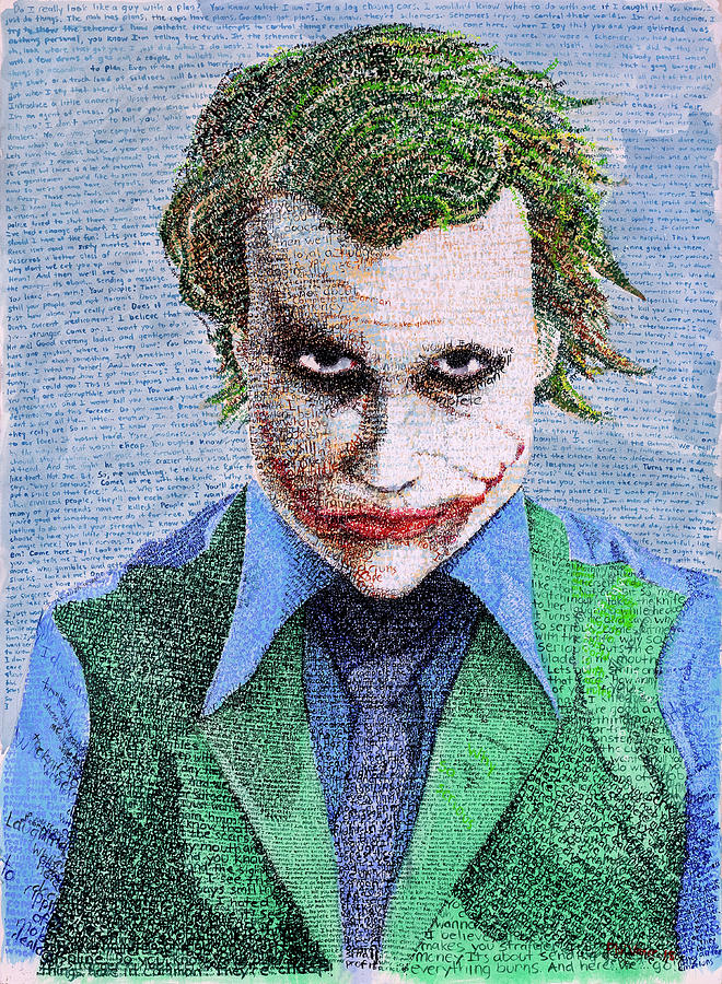 The Dark Knight Painting - The Joker in His Own Words by Phil Vance