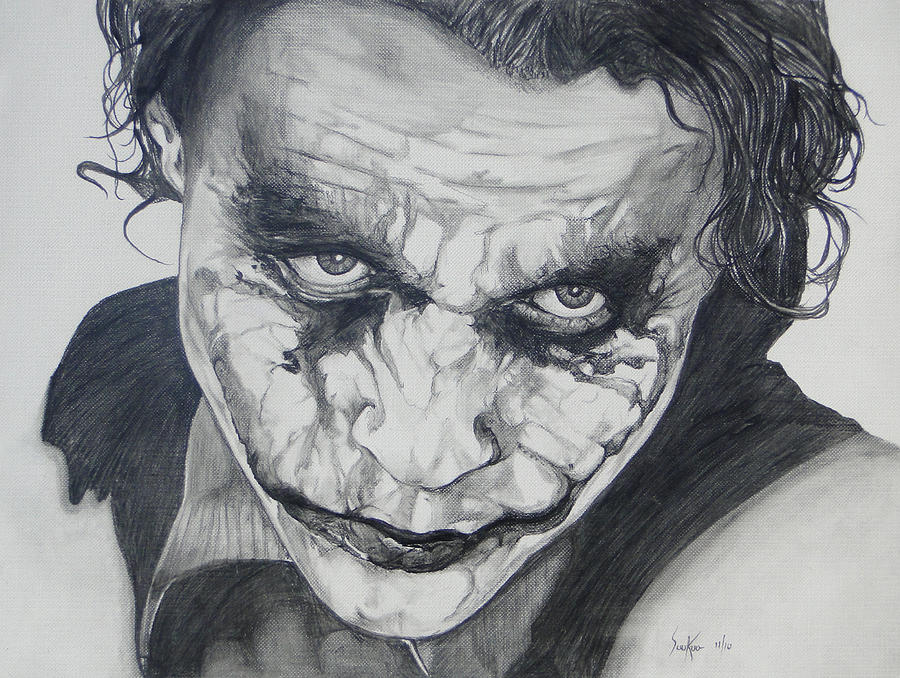 Download Heath Ledger Joker Art Black Paint Wallpaper  Wallpaperscom