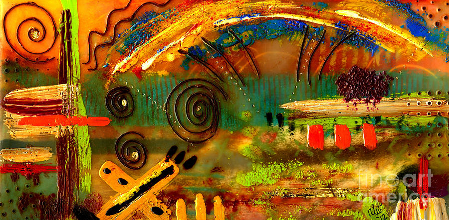 Abstract Mixed Media - The Journey Back Home by Angela L Walker