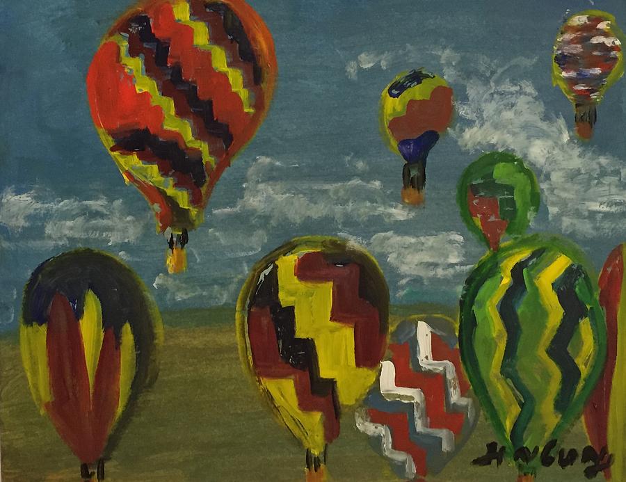 Hot Air Balloon Painting - The journey is as important as the destination by Ramya Sundararajan Hot Air Balloon Painting - The journey is as important as the destination by Ramya Sundararajan