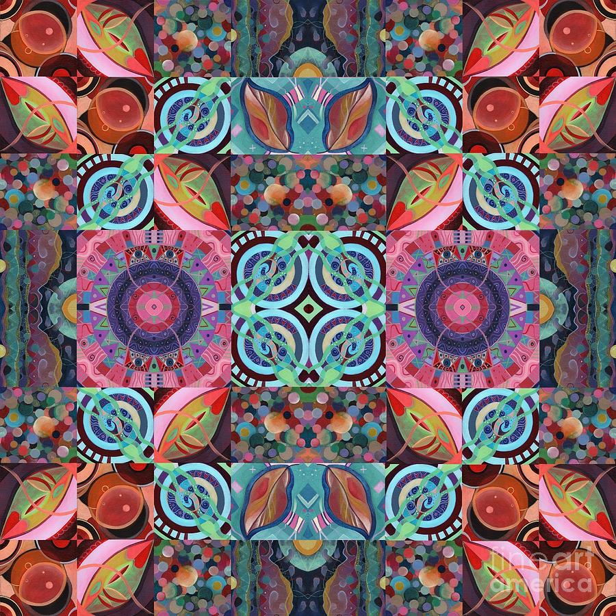 Organic Abstraction Painting - The Joy of Design Mandala Series Puzzle 7 Arrangement 1 by Helena Tiainen