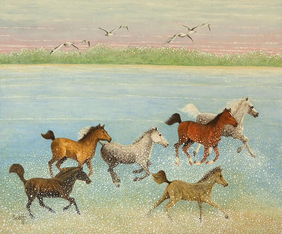 Horse Painting - The Joy of Freedom by Pat Scott