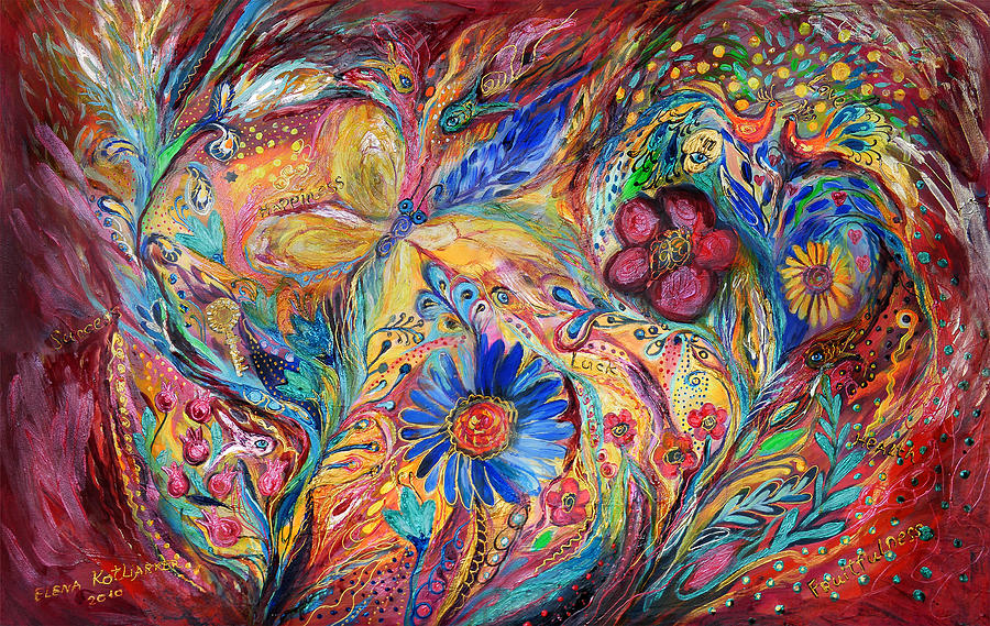 The Joyful Iris Painting by Elena Kotliarker