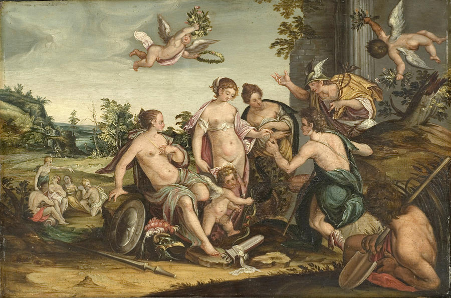 Hans Von Aachen Painting - The Judgement of Paris by Hans von Aachen Hans Von Aachen Painting - The Judgement of Paris by Hans von Aachen