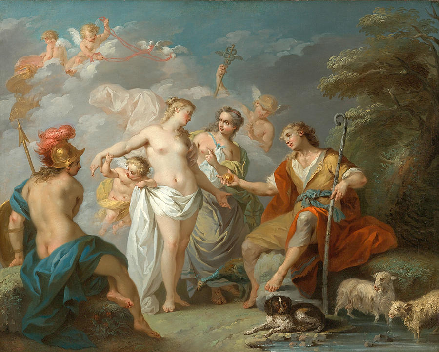 The Judgment of Paris Painting by Etienne Jeaurat