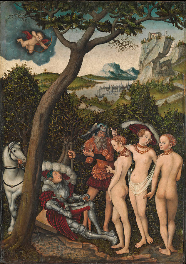 The Judgment of Paris Painting by Lucas Cranach the Elder