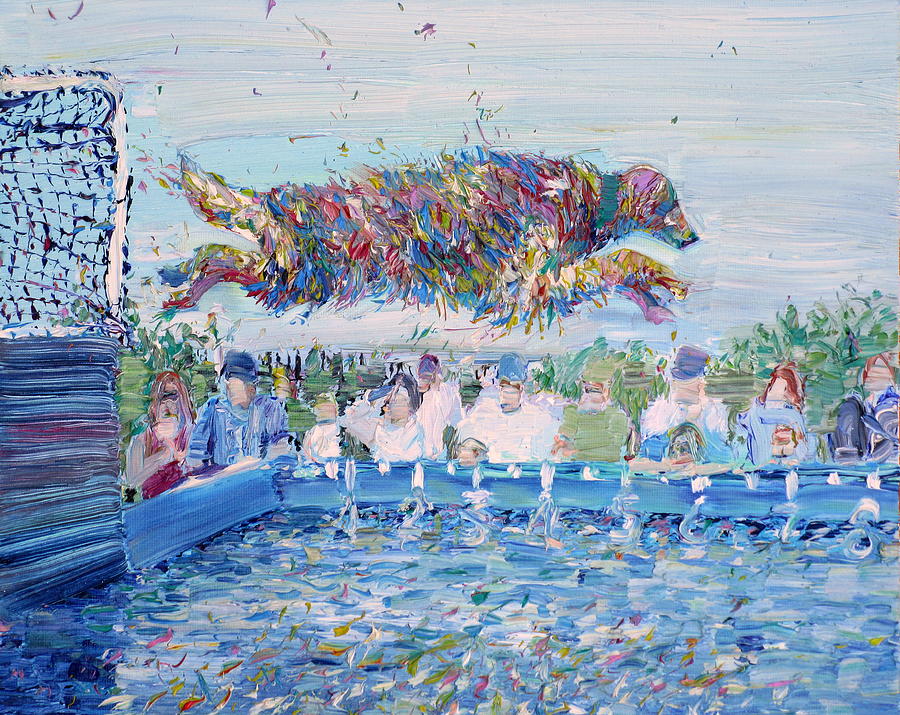 Jumping In The Pool Painting by Fabrizio Cassetta