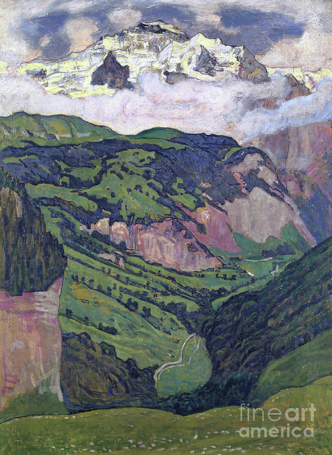 The Jungfrau seen from Isenfluh, 1902 Painting by Ferdinand Hodler