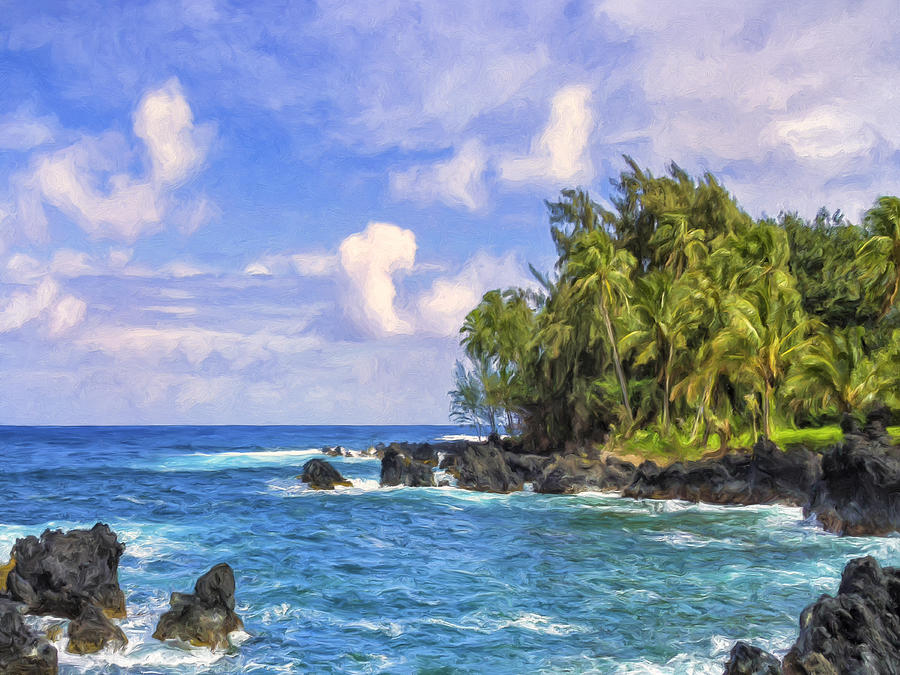 The Keanae Peninsula Maui Painting by Dominic Piperata