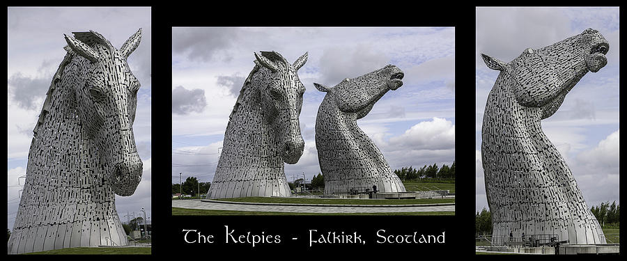 The Kelpies Tryptich Photograph by Teresa Wilson