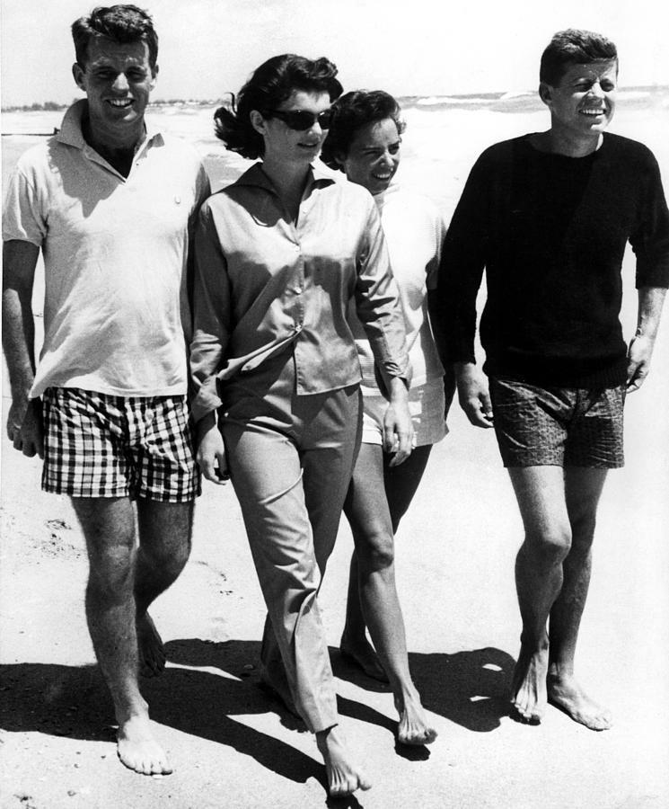 Summer Photograph - The Kennedys, Robert, Jackie, Ethel by Everett